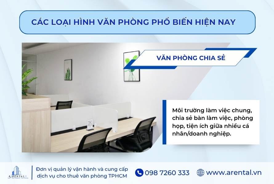 Văn phòng chia sẻ với không gian mở dễ kết nối.
