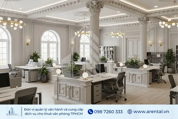 Đường viền trang trí tinh tế trên tường trần mang phong cách tân cổ điển.