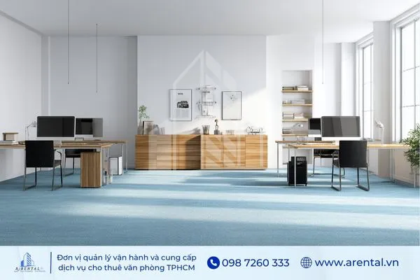 Văn phòng làm việc được thiết kế theo phong cách tối giản minimalism.
