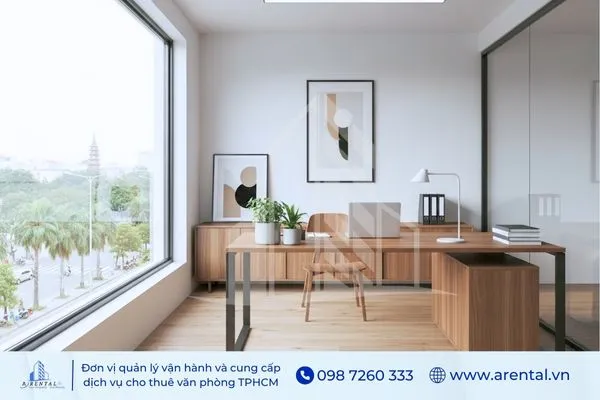 Văn phòng theo phong cách tối giản tận dụng tối đa ánh sáng tự nhiên.