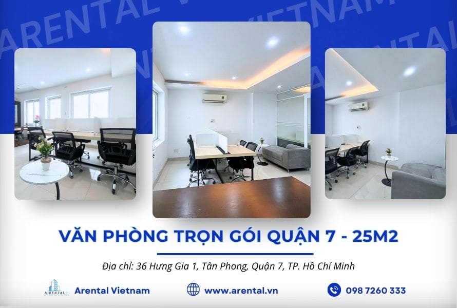 Arental Vietnam cho thuê văn phòng trọn gói 25m2 tại Quận 7 Phú Mỹ Hưng.