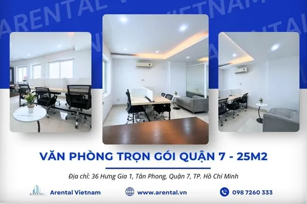 Báo giá văn phòng trọn gói 25m2 quận 7. Arental Vietnam cho thuê văn phòng trọn gói 25m2 tại Quận 7 Phú Mỹ Hưng.