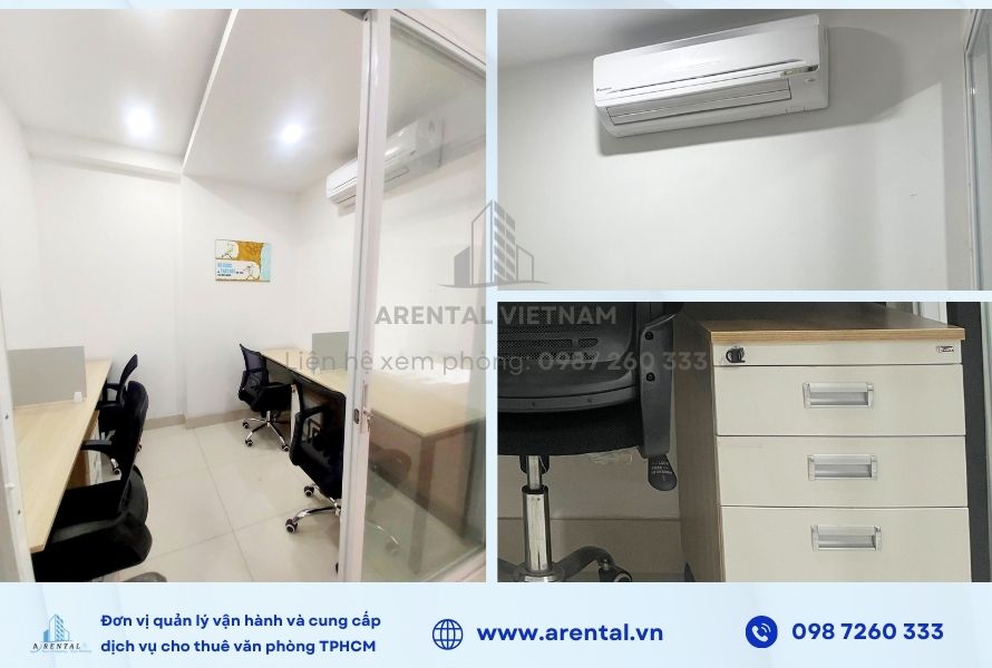 Nội thất văn phòng 8m2 cho thuê trọn gói Quận 7.