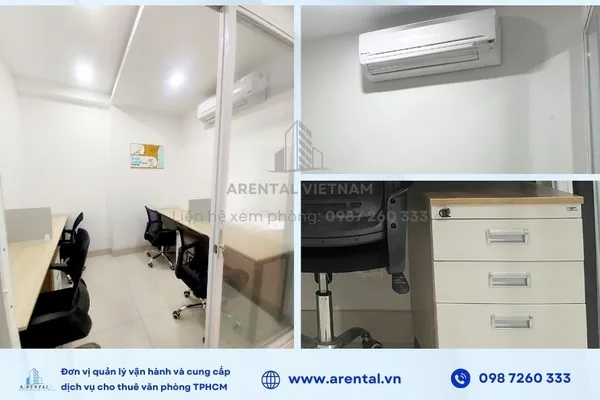 Nội thất văn phòng 8m2 cho thuê trọn gói Quận 7.