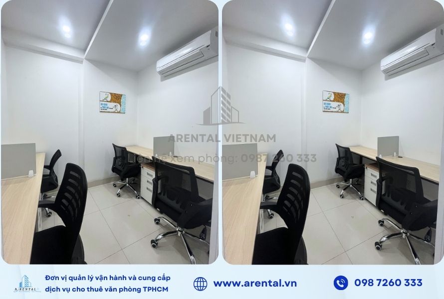 Văn phòng trọn gói 8m2 quận 7 giá 9.000.000 VND/tháng phù hợp với 3 - 4 nhân sự.