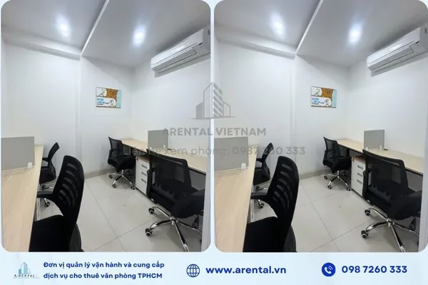 Văn phòng trọn gói 8m2 quận 7 giá 9.000.000 VND/tháng phù hợp với 3 - 4 nhân sự.