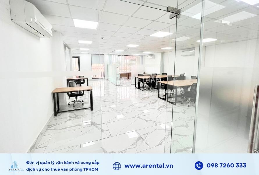 Không gian văn phòng trọn gói 90m2 quận 2 đầy đủ nội thất.