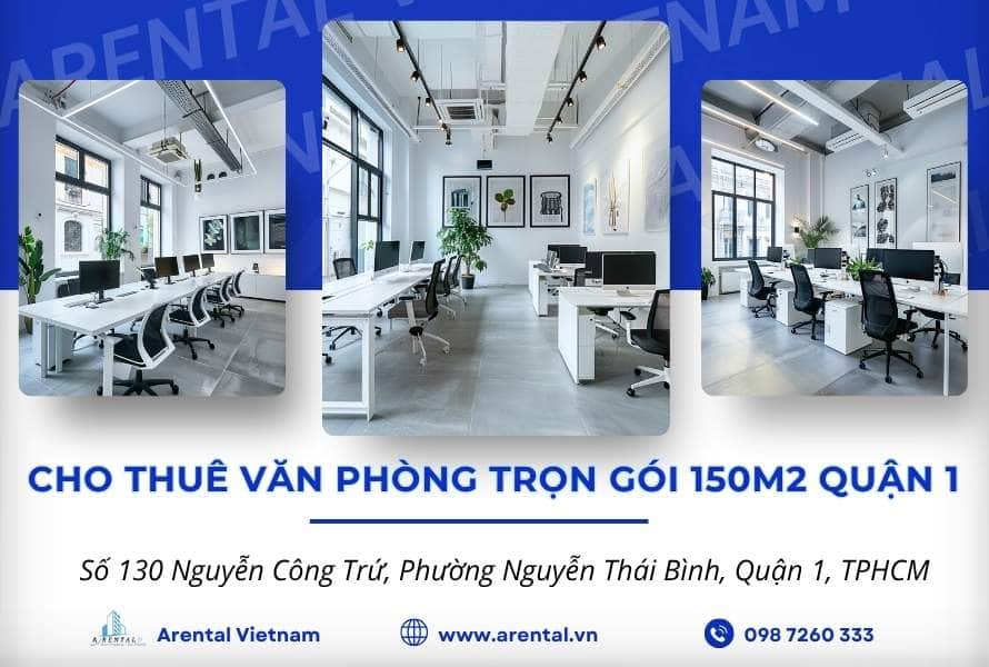 Văn phòng trọn gói Quận 1 diện tích 150m2 tại Nguyễn Công Trứ.
