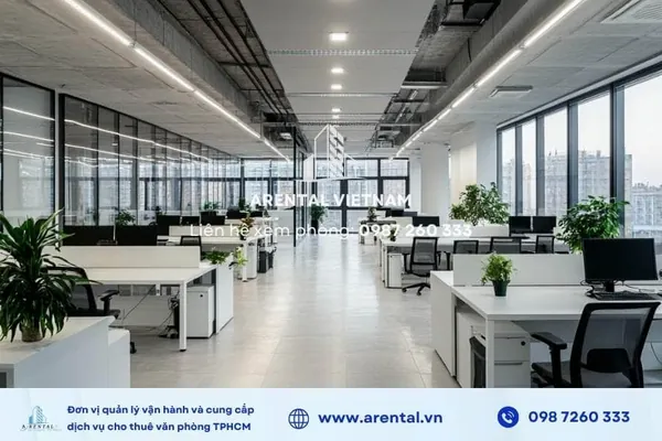 Diện tích 200m2 có thể chia thành 6 - 8 cụm làm việc phục vụ cho các phòng ban trọng điểm của doanh nghiệp