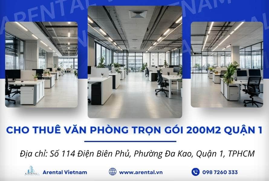 Giới thiệu không gian văn phòng trọn gói 200m2 chi nhánh Quận 1 của Arental Vietnam