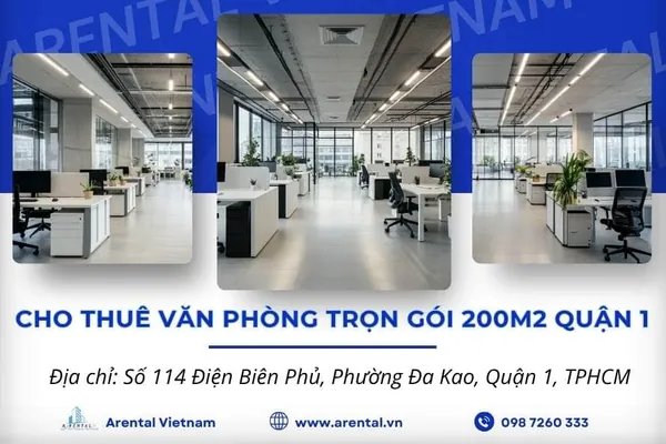 Giới thiệu không gian văn phòng trọn gói 200m2 chi nhánh Quận 1 của Arental Vietnam