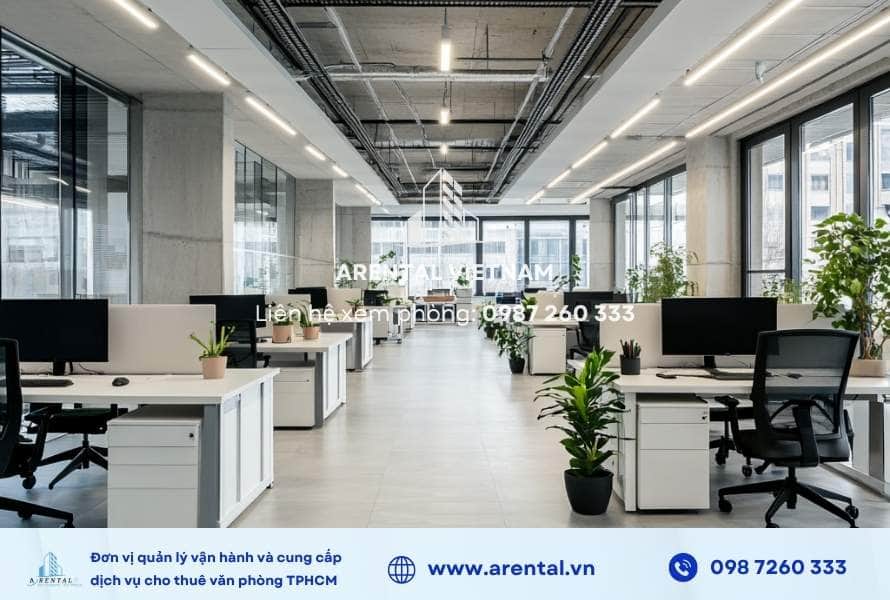 Văn phòng trọn gói 200m2 Quận 1 set up đầy đủ bàn ghế, nội thất và trang thiết bị