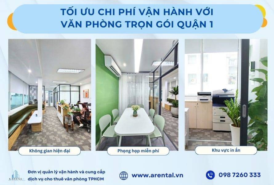 Các tiện ích miễn phí văn phòng cho thuê trọn gói quận 1 giúp doanh nghiệp tối ưu chi phí vận hành đáng kể.