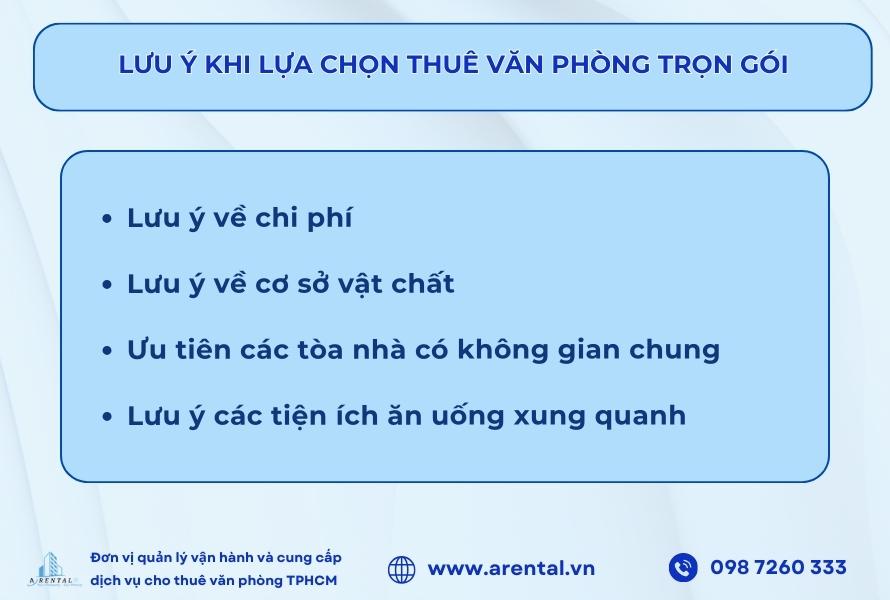 Lưu ý khi thuê văn phòng trọn gói.