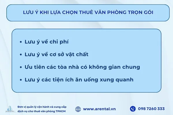 Lưu ý khi thuê văn phòng trọn gói.