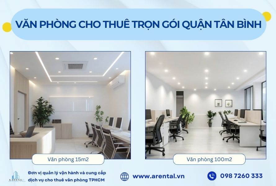 Không gian văn phòng trọn gói cho thuê tại khu vực Quận tân Bình.