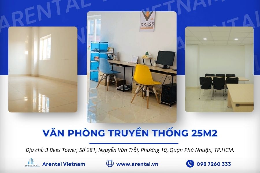 Arental Vietnam cho thuê văn phòng 25m2 đường Nguyễn Văn Trỗi.