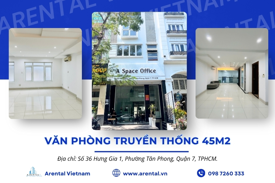 Giới thiệu văn phòng cho thuê 45m2 tại quận 7.
