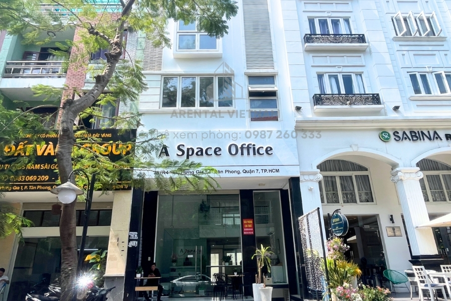Mặt tiền của tòa nhà A Space Office Quận 7.