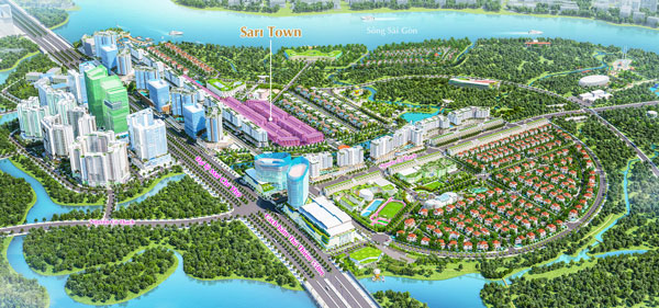 vị trí nhà phố thương mại Sari Town