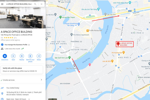 Vị trí tòa nhà văn phòng A Space Office thuận tiện di chuyển từ nhiều hướng