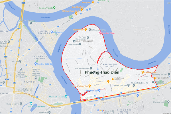 Location of Thao Dien area on the map
