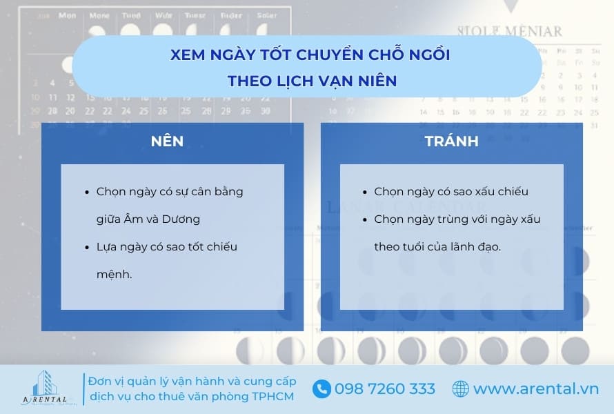 Xem ngày tốt chuyển chỗ ngồi làm việc theo lịch vạn niên.