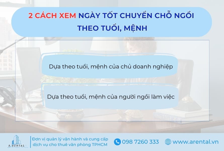Hướng dẫn 2 cách xem ngày tốt chuyển chỗ ngồi làm việc: theo tuổi và theo mệnh.