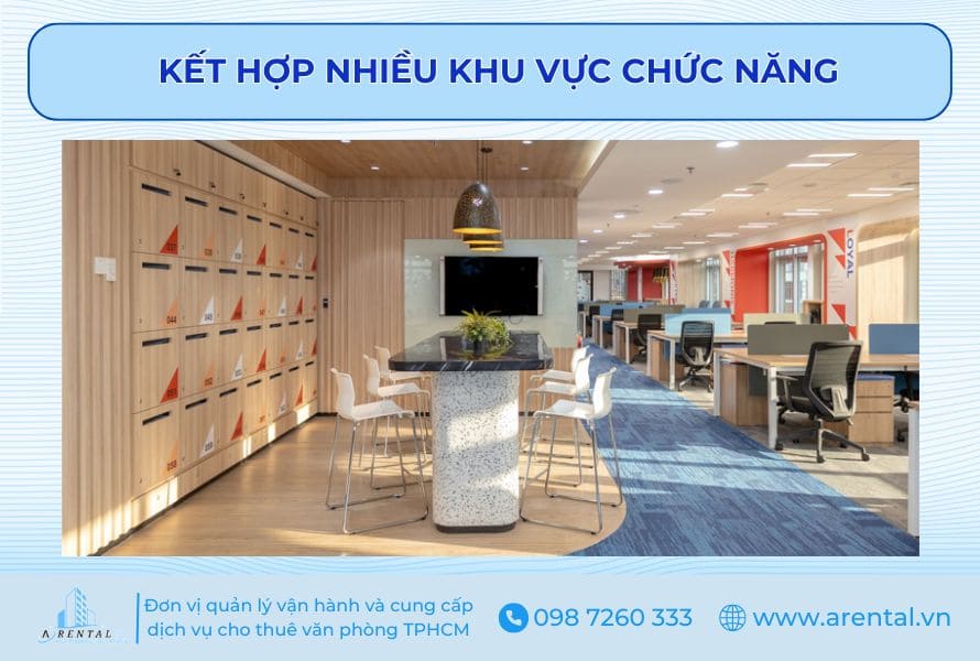 Thiết kế coworking space thành khu vực đa chức năng.