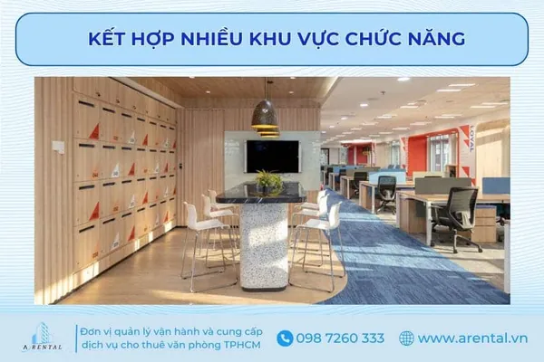 Thiết kế coworking space thành khu vực đa chức năng.